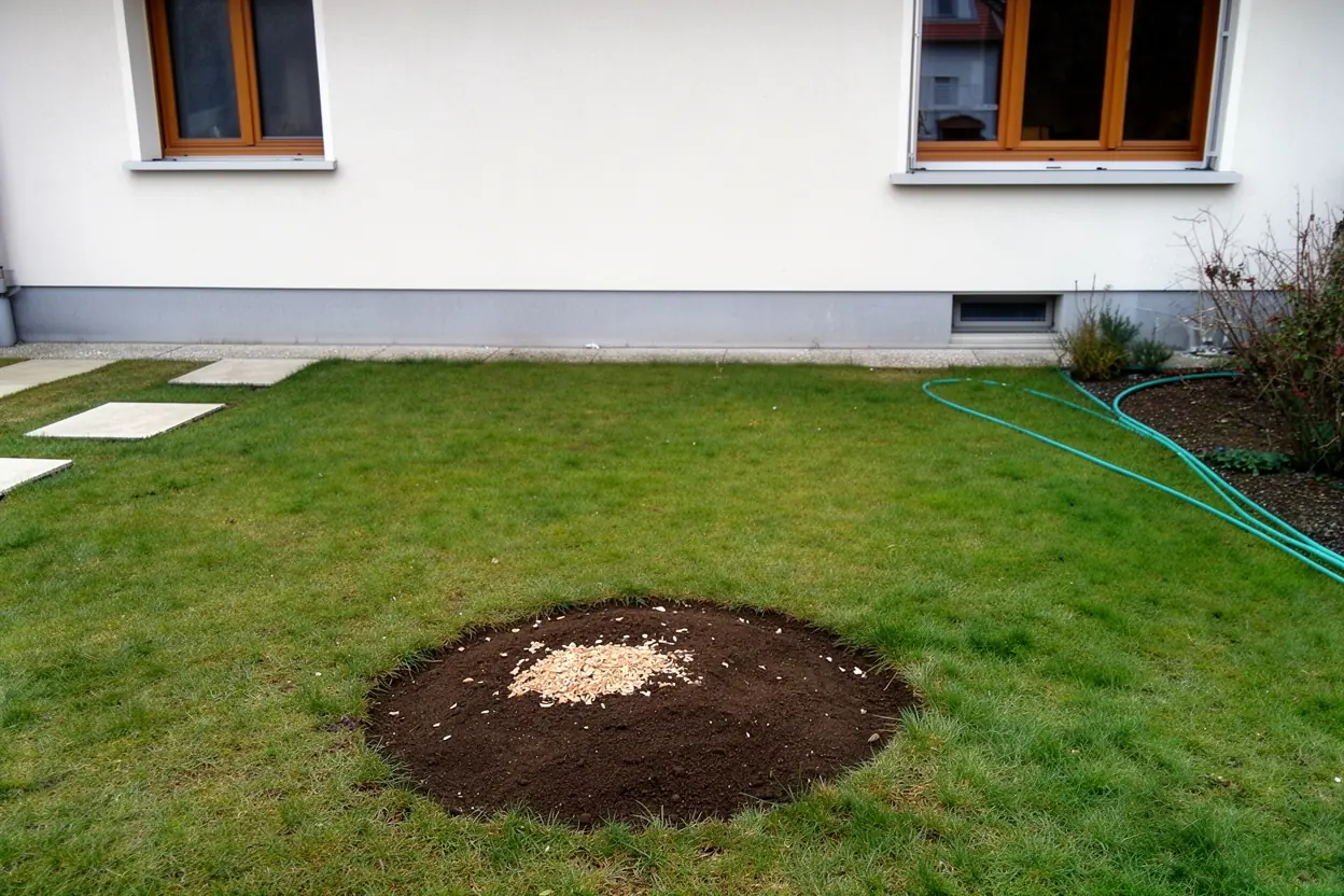 Terrain nivelé après dessouchage d’érable à Mulhouse