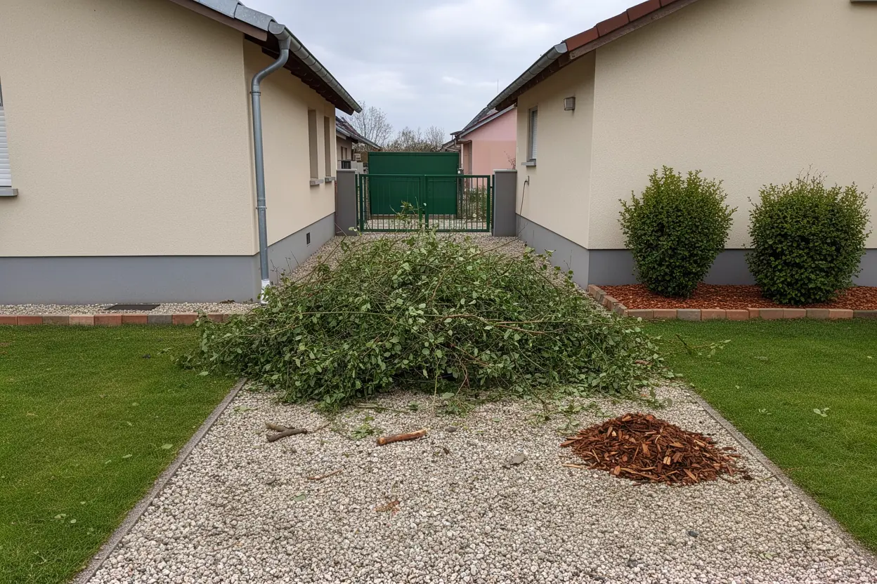 Allée dégagée après broyage à Brunstatt-Didenheim