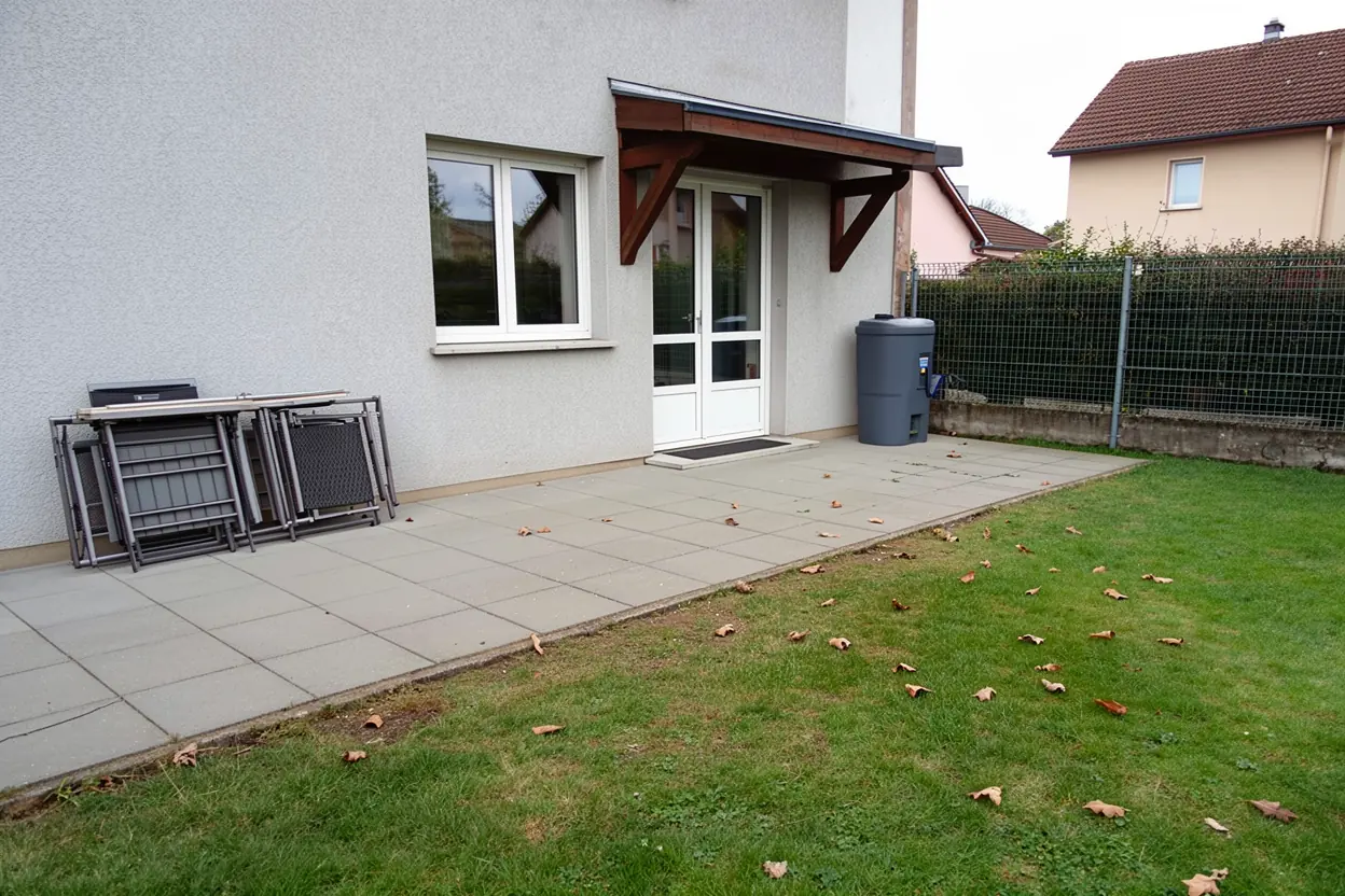 Terrasse propre après ramassage à Kingersheim